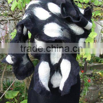 Felt Shawl,Nuno Felt Shawl,Felt Wrap Shawl,Merino Wool Shawl,Black Shawl,European Shawl, Wool Cape,Nuno Felt Capelet,Handmade photo-4