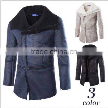 Luxury OEM Top Style Lamb skin men leather coat