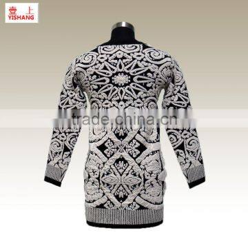 Jacquard Sweater 70%Acrylic 30%Wool Spandex New Fashion Women Sweater photo-2