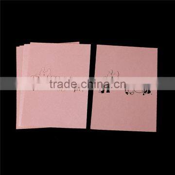 Paper Wedding Party Name Place Cards Heart Bride and Groom Hollow Pink Glitter photo-3