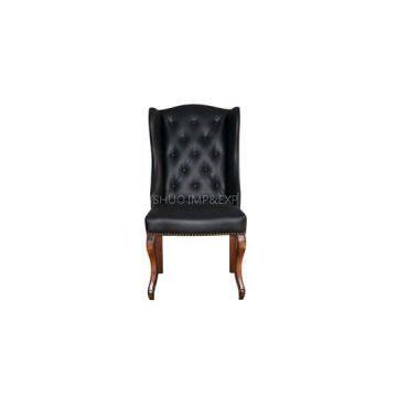 Contemporary Black Leather Dining Chairs