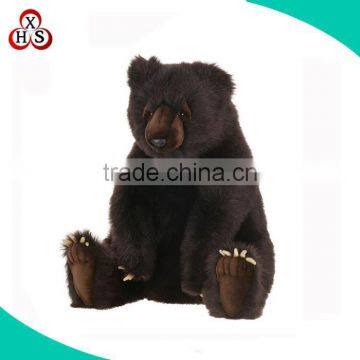 18 inch Sitting black plush animal realistic stuffed bear