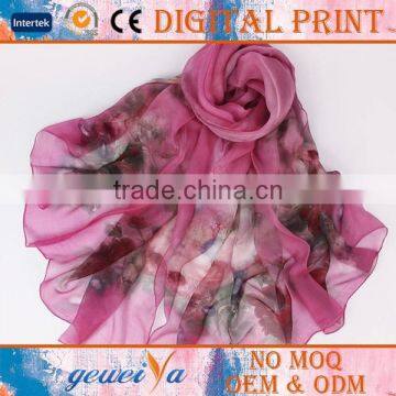 Flower Digital Printed Chiffon Beach Scarf