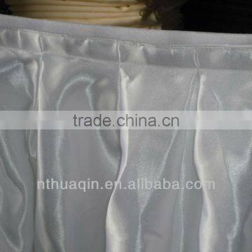 banquet table skirts with box pleat white satin table skirts for wedding decorations