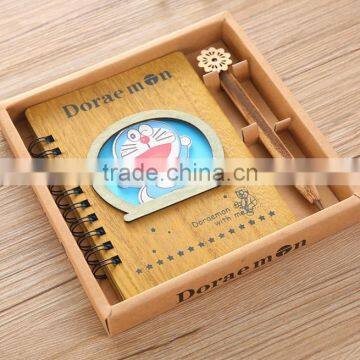 For Student School Writing Book Doraemon Cartoon Cute Wooden Japanese Anime Notebook