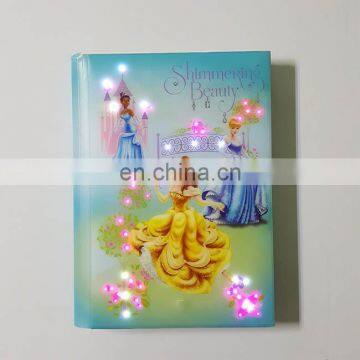 custom led light notebook / journal / diary colouring book with lock