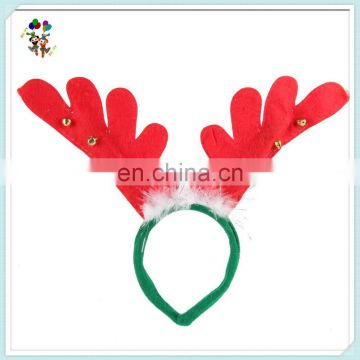 Red and Green Felt Reindeer Antlers Christmas Headbands with Bells HPC-1065