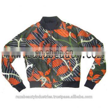 African Wax Fabric Ladies Bomber Jackets, Custom Embroidery Women Varsity Jackets, Girls Satin Baseball Jackets