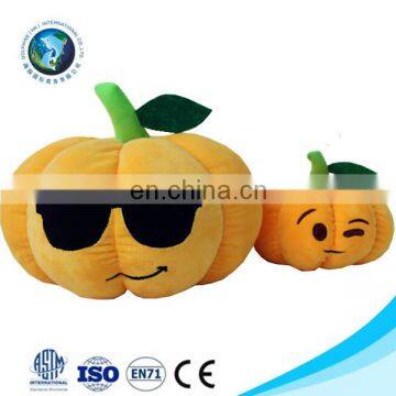 Halloween decoration gift plush yellow pumpkin emoji pillow toy wholesale fashion cute soft stuffed plush halloween toy