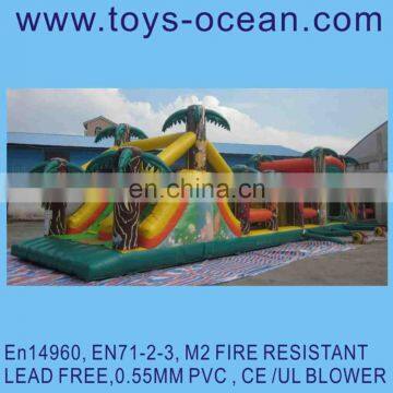 2015 hot sell design Inflatable super jungle obstacle game CE ,EN14960 ,EN71-2-3