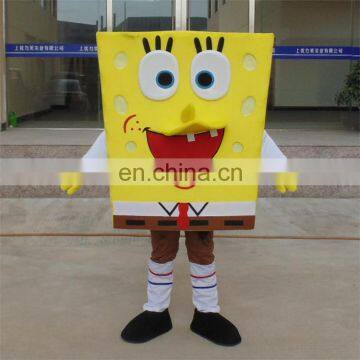 Popular cartoon movie sponge bob mascot costume for adults