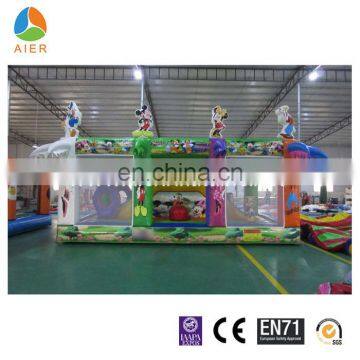 2016 mickey themed kids favourite Inflatable fun city for sale/inflatable jumping slide playground