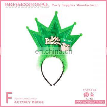 St. Patrick's Day Party Decoration Light Green Nonwovens Crown And Plastic Cup Irish Headband For Irish Festival