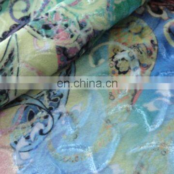 Hot Sell 100%polyester knitted printed high velour fabric