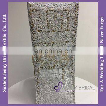 C220A silver chemical lace fabric chair covers wholesale china chair cap covers