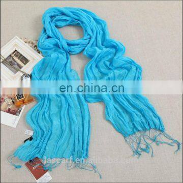 100% crinkle blue paj silk scarf