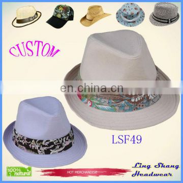 LSF49 Ningbo Lingshang Wholesale Beautiful Ribbon Fabric fashion wholesale fedora hat