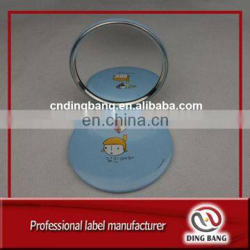 OEM Wholesale Stock Durable Promotion Gift Custom Film Covered Tinplate Makeup Pocket Cheap Mirror