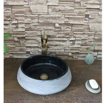China Black Granite Sinks,Black Granite Sinks, Nature Stone Wash Basin photo-3