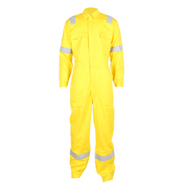 Men's 100% cotton flame retardant coverall with reflective strip