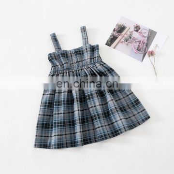 Girls autumn skirts 20 new western style little girl dresses children's plaid strap skirt princess dress