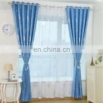 Custom Cheap Modern Simple Colorful Silver Stars Floral Full Shading Heat Proof Grommet Hooks Eyelet Blind Window Curtains photo-6