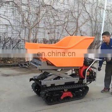 china self-loading mini transporter rubber track dumper 500kg 800kg 1000kg with lift and crane for sale