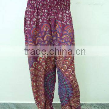 Harem Trouser Baggy Loose Genie Harem Pants Trouser jumpsuit Yoga Boho Gypsy Indian women Ladies Belly Dance Indian Flower Print