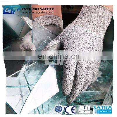 Anti Cut Level 5 13G HPPE Liner PU Coated Anti-Cut Level 5 Safety Work Gloves Cut Resistant photo-5