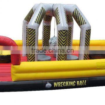 hot sale cheap inflatable double rock wrecking ball game