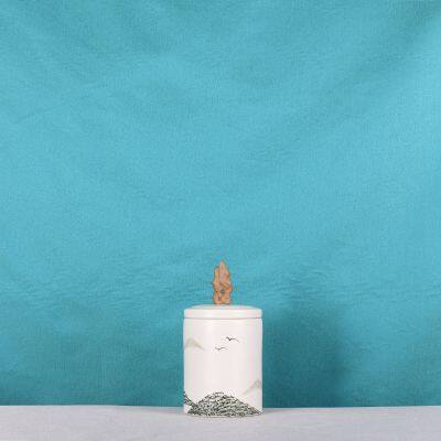 Chinese Modern Simple Landscape Elegant Ceramic Vase With Lid For Hotel Office Decor photo-3