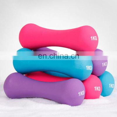 Wholesale Cheap Round Color Vinyl Neoprene Coated Weightlifting Rubber Dumbbell Set