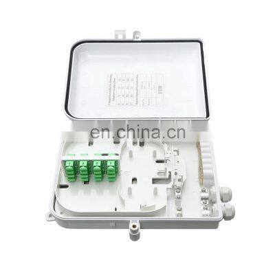 Epon Gpon IP65 8,12,16,24 cores outdoor wall mount fiber optic terminal distribution splitter box