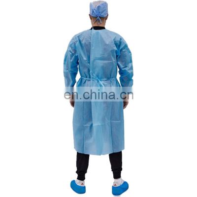 Long Sleeve Disposable Hospital Isolation Gown Fluid Resistant