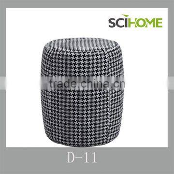 modern design round shaped foot stool cylinder fabric ottoman