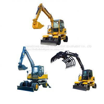 wheel excavator with enclosed cabin air conditioner trench digger machine for sale Hydraulic control system