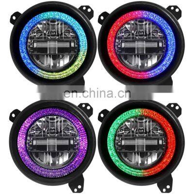 9 inch rgb headlights led diamond head lamp for jeep jl 2018 JL1169