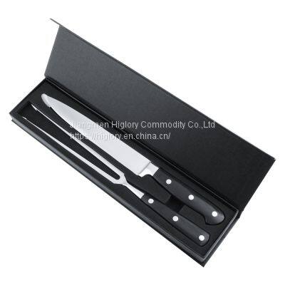 Hot Sale 2pcs BBQ Kitchen Stainless Steel Carving Meat Knife and Fork Set photo-5