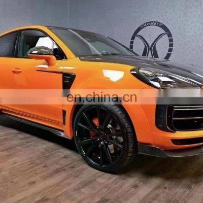 Runde Dry Carbon Fiber For Porsche Cayenne Coupe Upgrade Mansory Style Body Kit Front Lip Rear Lip Side Skirts Top Spoiler photo-2