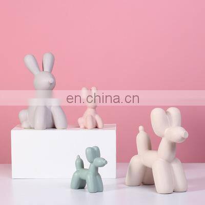 Creative Wedding Dog Rabbit Childhood Birthday Gift Animal Art Cute Balloon Dog Handmade Ceramic Sculpture Decoration photo-3
