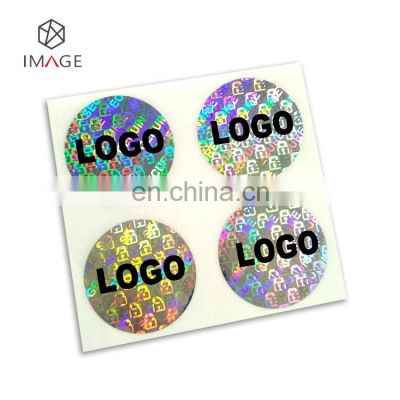 Silver Custom Logo Printing Holographic Label in Sheet with SECURE GENUINE Background