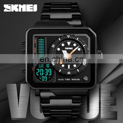 relogio stainless steel back water resistant pointer and digital watch wrist 1392 skmei watches