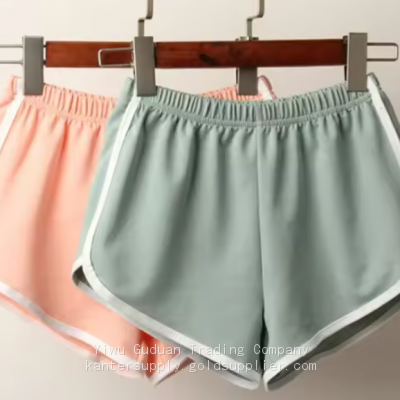 Casual Women's Mid Waist Fleece Shorts From Bangladesh Breathable Quick Dry With Lace Bow Decorations Waterproof Pattern Design
