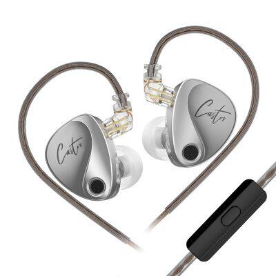 KZ-Castor Adjustable Dual fone de ouvido In-ear Headphones Hifi  Wired Earplugs Auriculares con cable ecouteurs