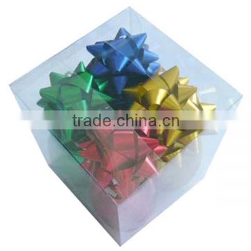 Solid Color PP Star Ribbon Bow, Colorful Gift Ribbon Flower Plastic Fancy Bows