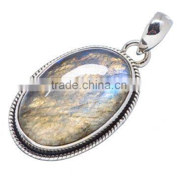 925 SOLID STERLING FINE SILVER LABRADORITE PENDANT