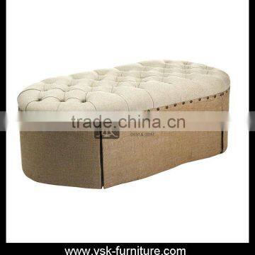 OT-062 American Style Linen Fabric Bench For Bedroom