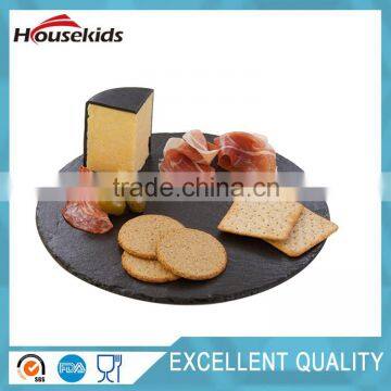 Round shape Slate steak board;Natural slate cheese board Food tray