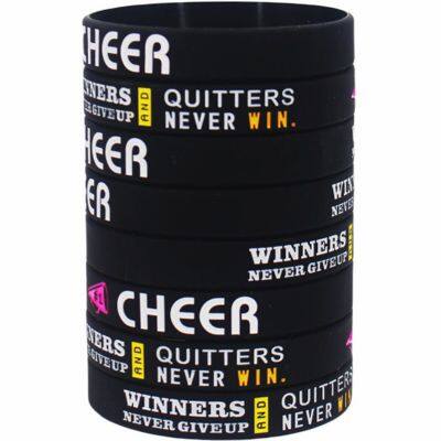 Factory Price Customized Debossed Motivational Quote Water Proof Soft Eco-friendly Sport Adults High Quality Silicone Wristbands photo-1