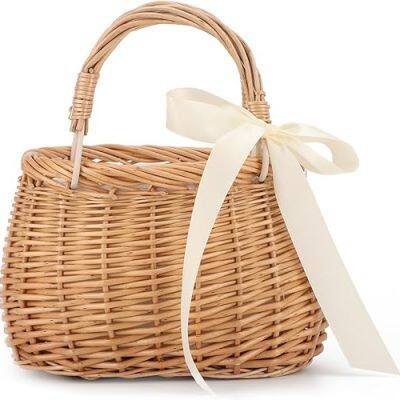 Straw Tote Bag Eco-Friendly Paper Woven Shoulder Handbag Vacation Beach Bag